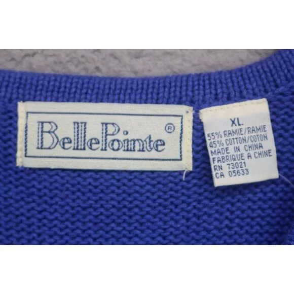Belle Pointe Vtg. Hand Woven Embroidered Sweater Vest-NWT-Size XL-Golf